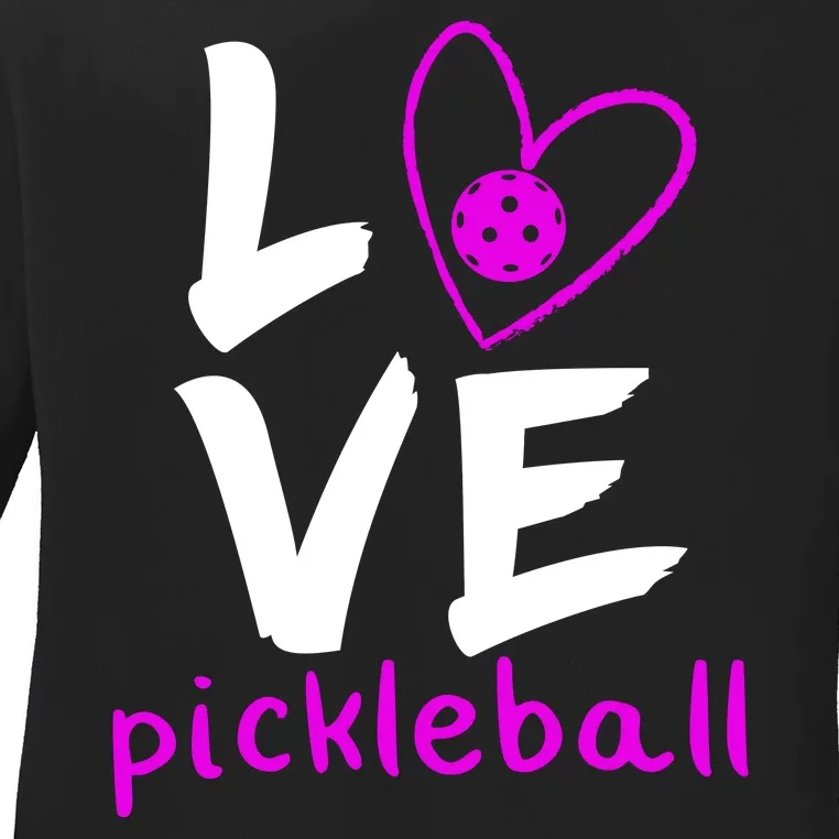 Love Pickleball Ladies Long Sleeve Shirt