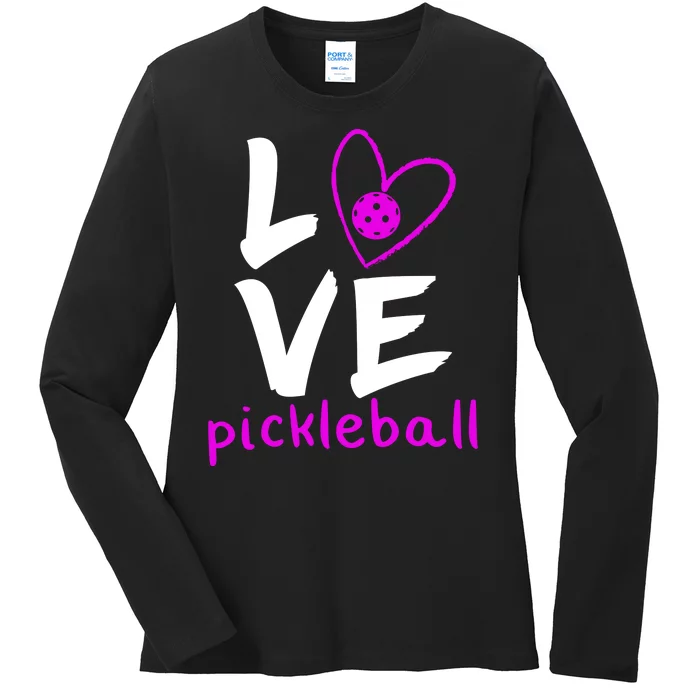 Love Pickleball Ladies Long Sleeve Shirt