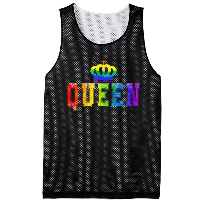 LGBT Pride Lesbian King Queen Matching Gifts Mesh Reversible Basketball Jersey Tank