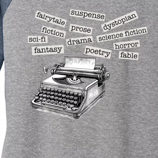 Literature Poetry Lover Gift Women's Tri-Blend 3/4-Sleeve Raglan Shirt