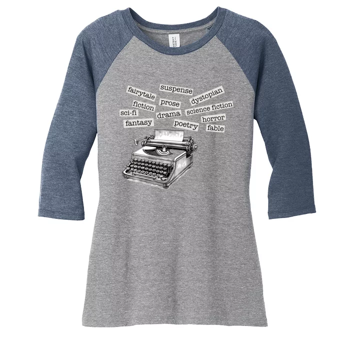 Literature Poetry Lover Gift Women's Tri-Blend 3/4-Sleeve Raglan Shirt