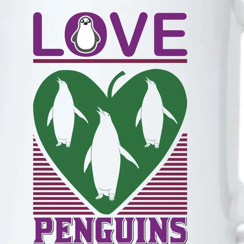 Love Penguins Black Color Changing Mug