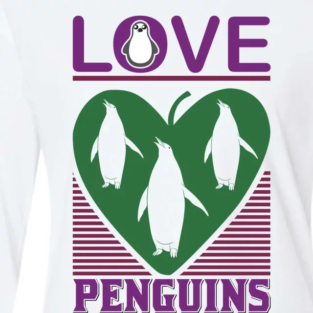 Love Penguins Womens Cotton Relaxed Long Sleeve T-Shirt