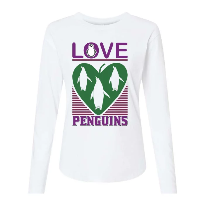 Love Penguins Womens Cotton Relaxed Long Sleeve T-Shirt