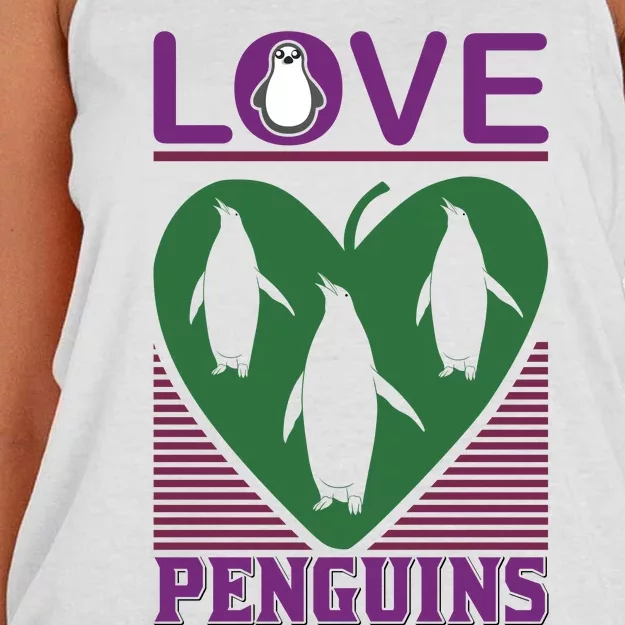 Love Penguins Women's Knotted Racerback Tank