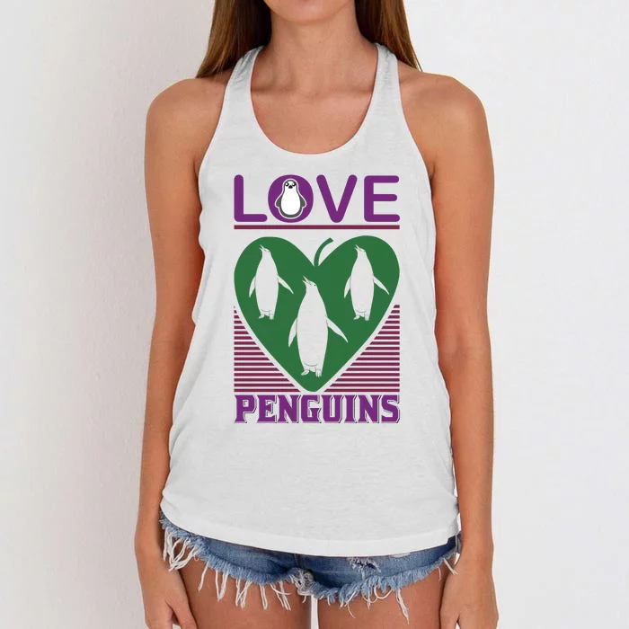 Love Penguins Women's Knotted Racerback Tank