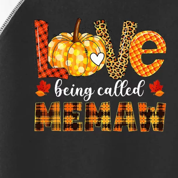 Leopard Pumpkin Love Being Called Memaw Fall Thanksgiving Toddler Fine Jersey T-Shirt