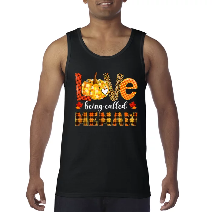 Leopard Pumpkin Love Being Called Memaw Fall Thanksgiving Tank Top