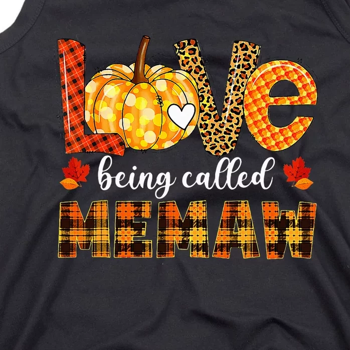 Leopard Pumpkin Love Being Called Memaw Fall Thanksgiving Tank Top