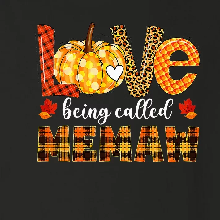 Leopard Pumpkin Love Being Called Memaw Fall Thanksgiving Toddler Long Sleeve Shirt