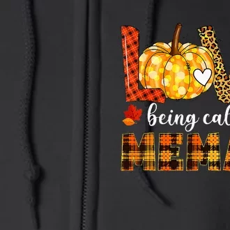 Leopard Pumpkin Love Being Called Memaw Fall Thanksgiving Full Zip Hoodie