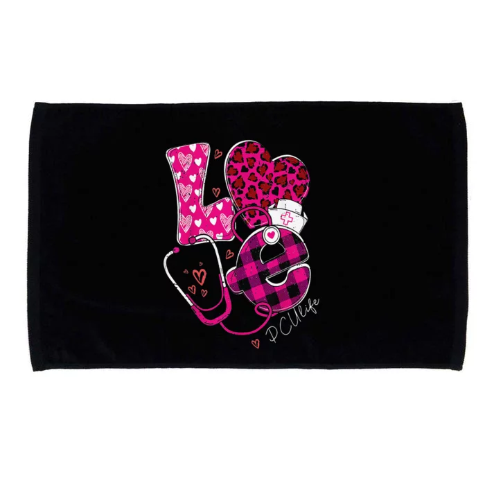 Love PCU Life Happy Valentine's Day Outfit For Nurses Microfiber Hand Towel