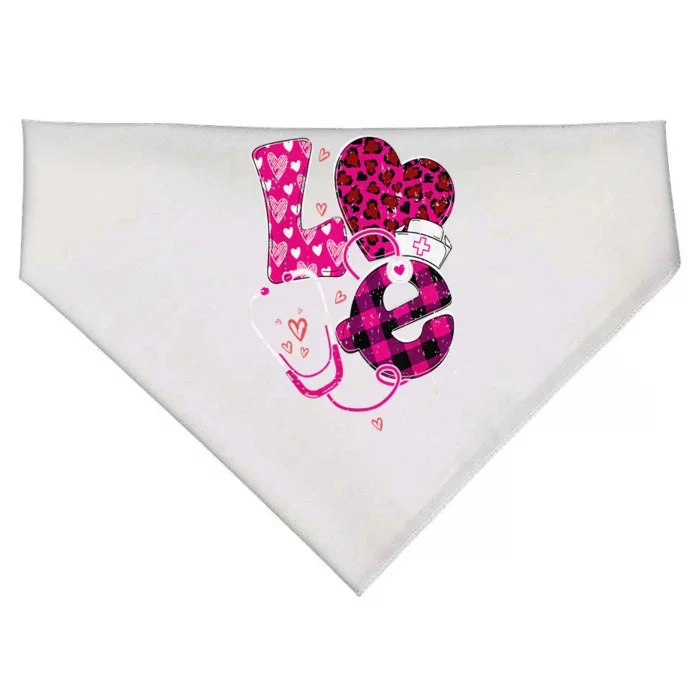 Love PCU Life Happy Valentine's Day Outfit For Nurses USA-Made Doggie Bandana