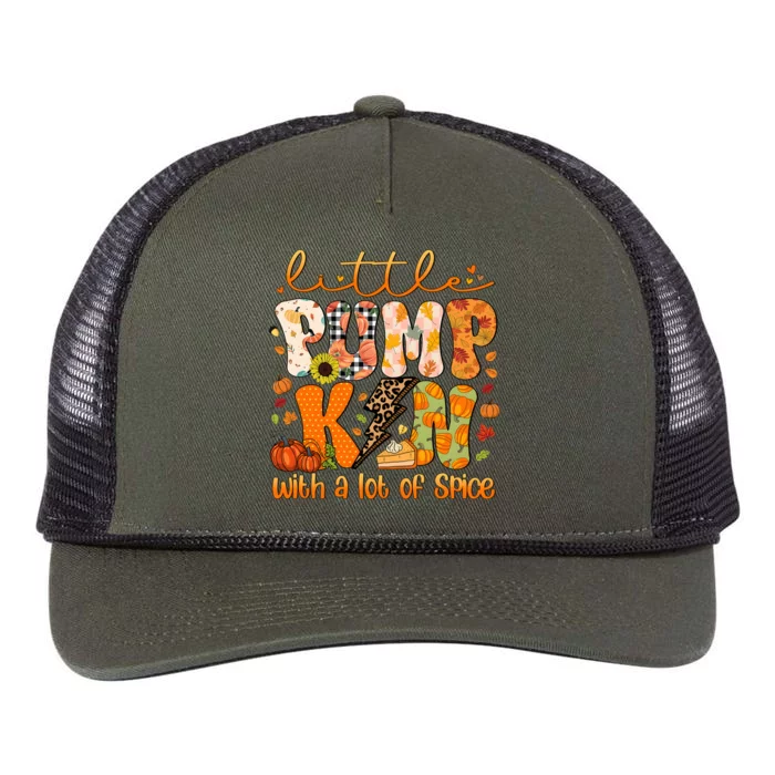 Little Pumpkin Lot Of Spice Funny Halloween Retro Rope Trucker Hat Cap