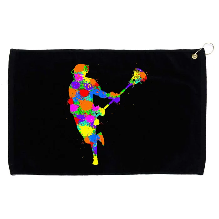 Lacrosse Player Grommeted Golf Towel