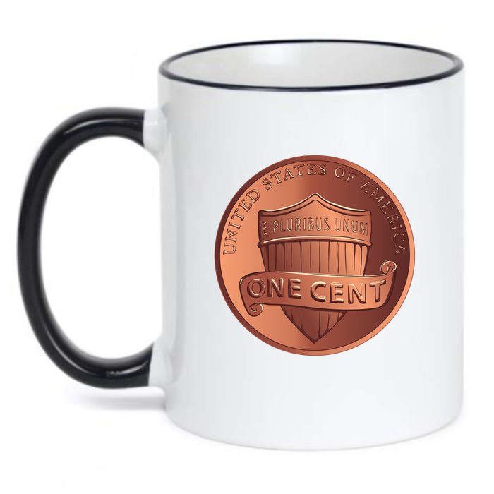 Lincoln Penny Front & Back Black Color Changing Mug