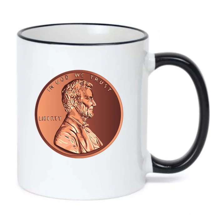 Lincoln Penny Front & Back Black Color Changing Mug