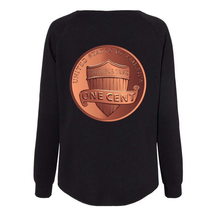 Lincoln Penny Front & Back Womens California Wash Sweatshirt