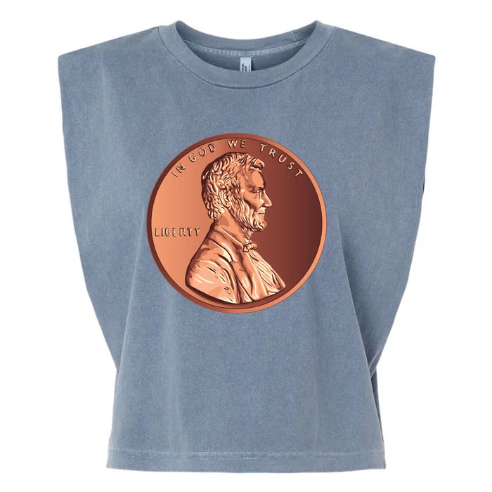 Lincoln Penny Front & Back Garment-Dyed Women's Muscle Tee