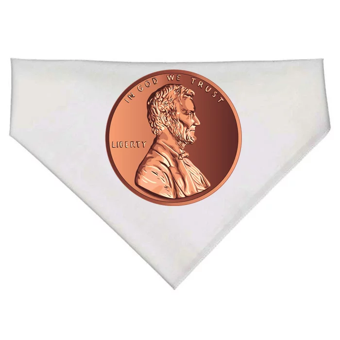 Lincoln Penny Front & Back USA-Made Doggie Bandana