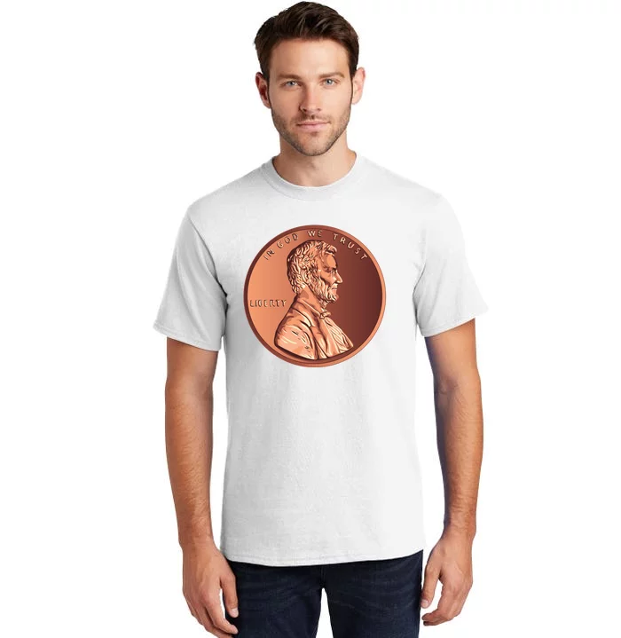 Lincoln Penny Front & Back Tall T-Shirt