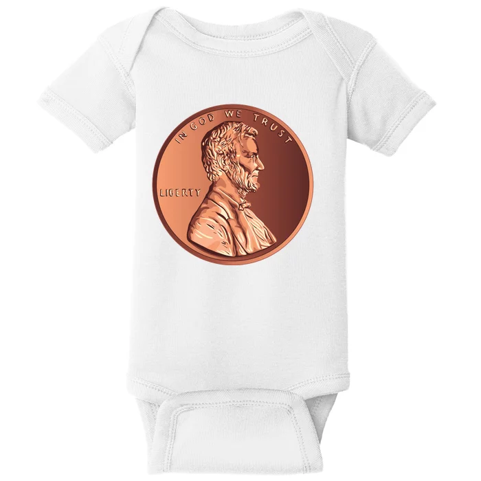 Lincoln Penny Front & Back Baby Bodysuit