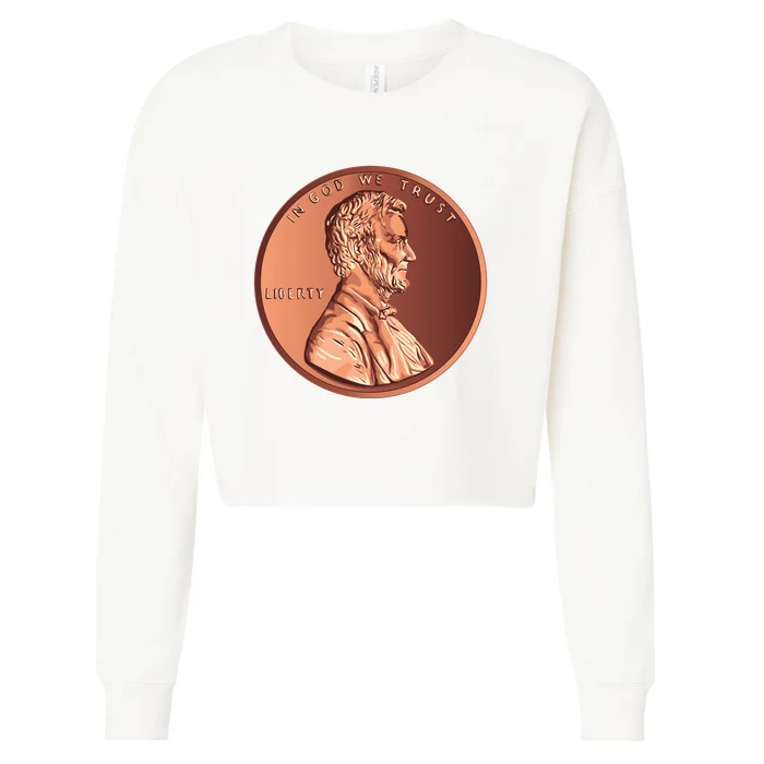 Lincoln Penny Front & Back Cropped Pullover Crew