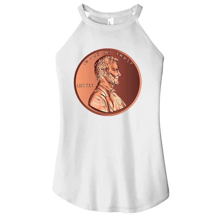 Lincoln Penny Front & Back Women’s Perfect Tri Rocker Tank