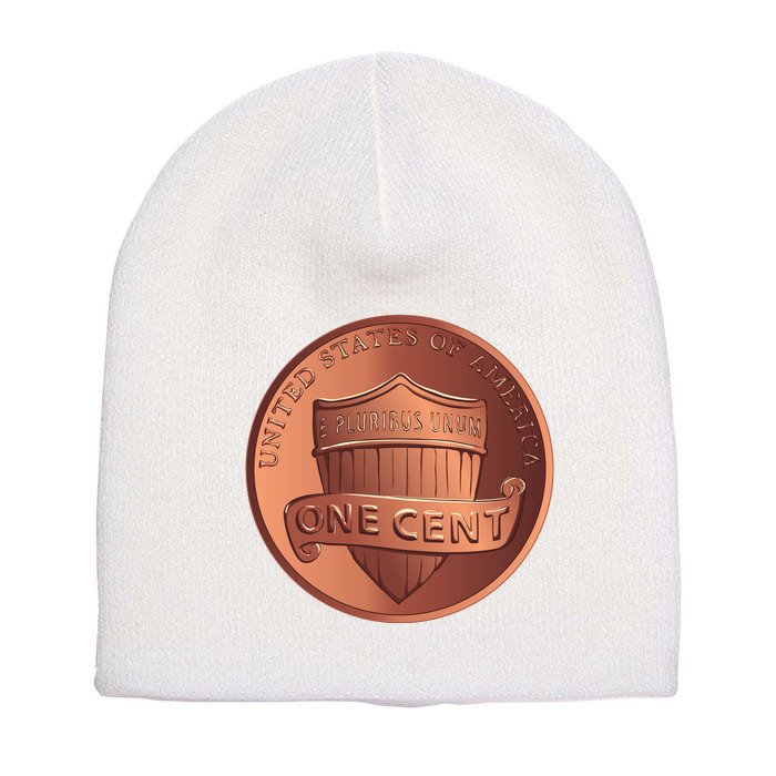 Lincoln Penny Front & Back Short Acrylic Beanie