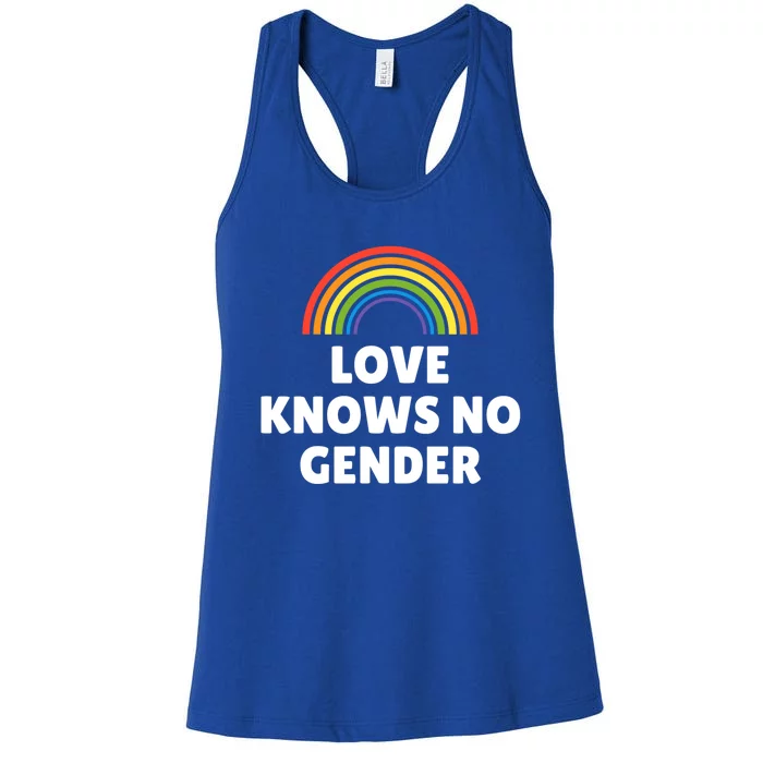 Lgbt Pride Love Knows No Gender Gift Women's Racerback Tank