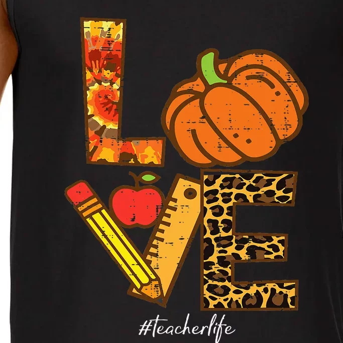 Leopard Pumpkin Love Teacher Life Thanksgiving Fall Comfort Colors® Tank Top