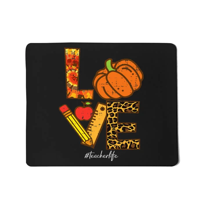 Leopard Pumpkin Love Teacher Life Thanksgiving Fall Mousepad