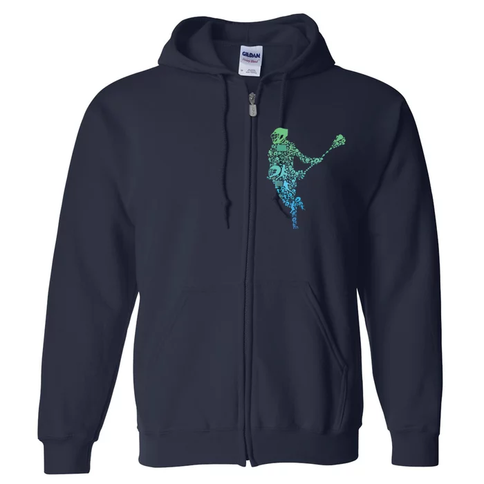 Lacrosse Player Full Zip Hoodie