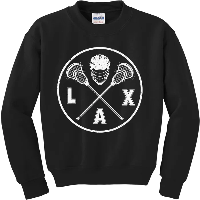 LAX Player Lacrosse Lacrosse Logo Lacrosse Lovers Kids Sweatshirt