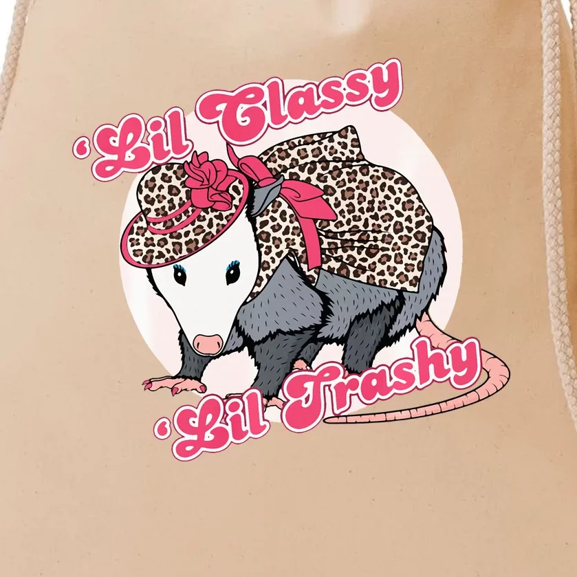 Leopard Possum Lil Classy Lil Trashy Possum Sarcastic Drawstring Bag