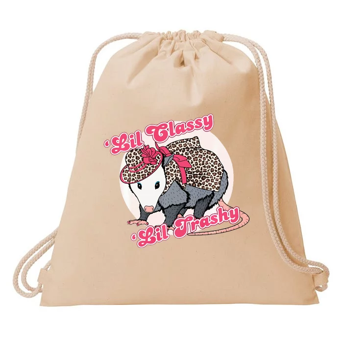 Leopard Possum Lil Classy Lil Trashy Possum Sarcastic Drawstring Bag