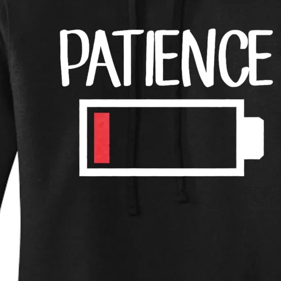 Low Patience Low Battery Patience Women's Pullover Hoodie