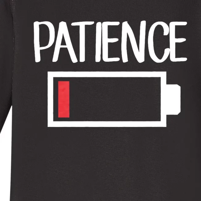 Low Patience Low Battery Patience Baby Long Sleeve Bodysuit