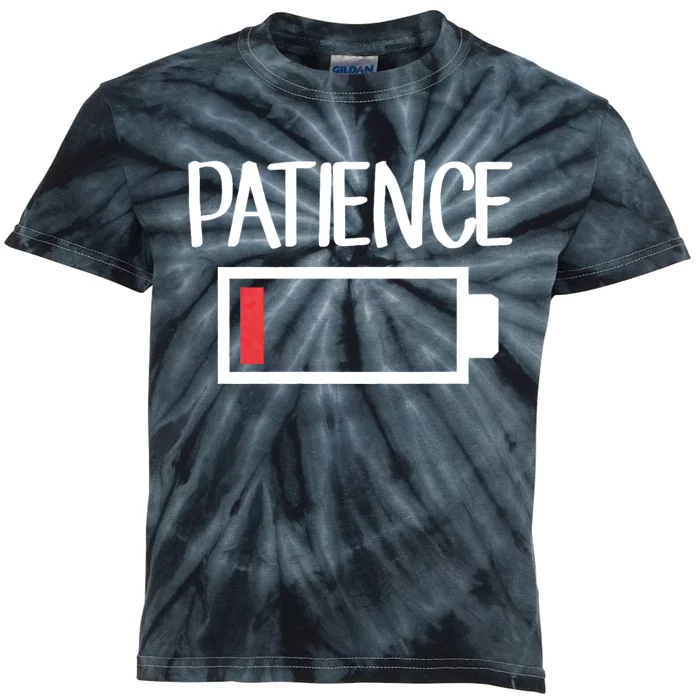 Low Patience Low Battery Patience Kids Tie-Dye T-Shirt