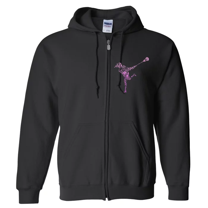 Lacrosse Player Full Zip Hoodie