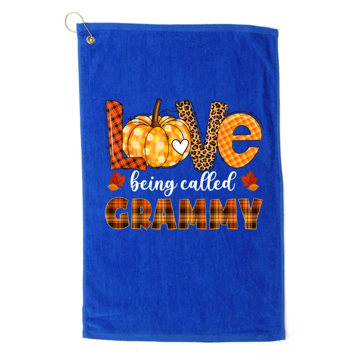 Leopard Pumpkin Love Being Called Grammy Fall Thanksgiving Gift Platinum Collection Golf Towel