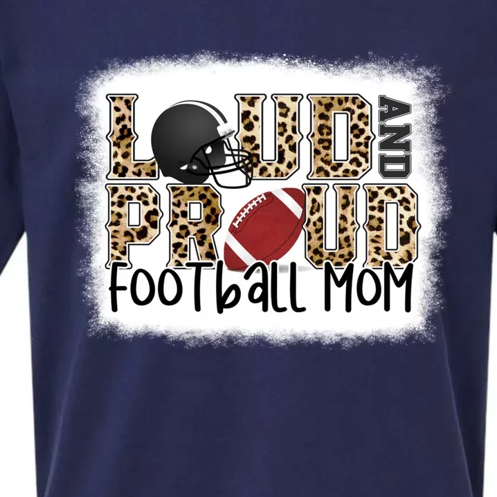 Loud Proud Leopard Football Player Mom Bleached Effect Gift Sueded Cloud Jersey T-Shirt