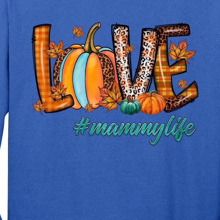 Leopard Pumpkin Love Mammy Cool Gift Halloween Pumpkin Gift Tall Long Sleeve T-Shirt