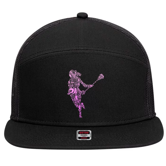 Lacrosse Player 7 Panel Mesh Trucker Snapback Hat