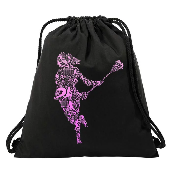 Lacrosse Player Drawstring Bag