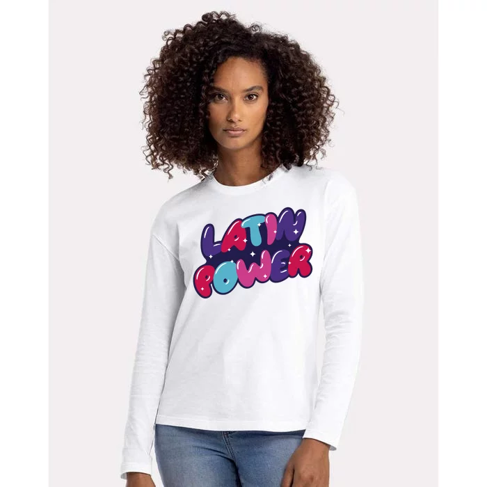 Latin Power Womens Cotton Relaxed Long Sleeve T-Shirt