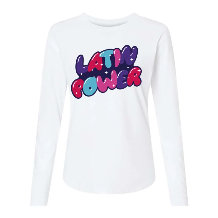 Latin Power Womens Cotton Relaxed Long Sleeve T-Shirt