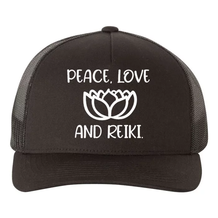 Lotus Peace Love Reiki Yupoong Adult 5-Panel Trucker Hat