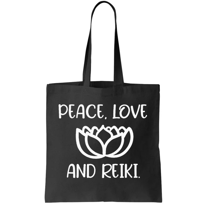 Lotus Peace Love Reiki Tote Bag