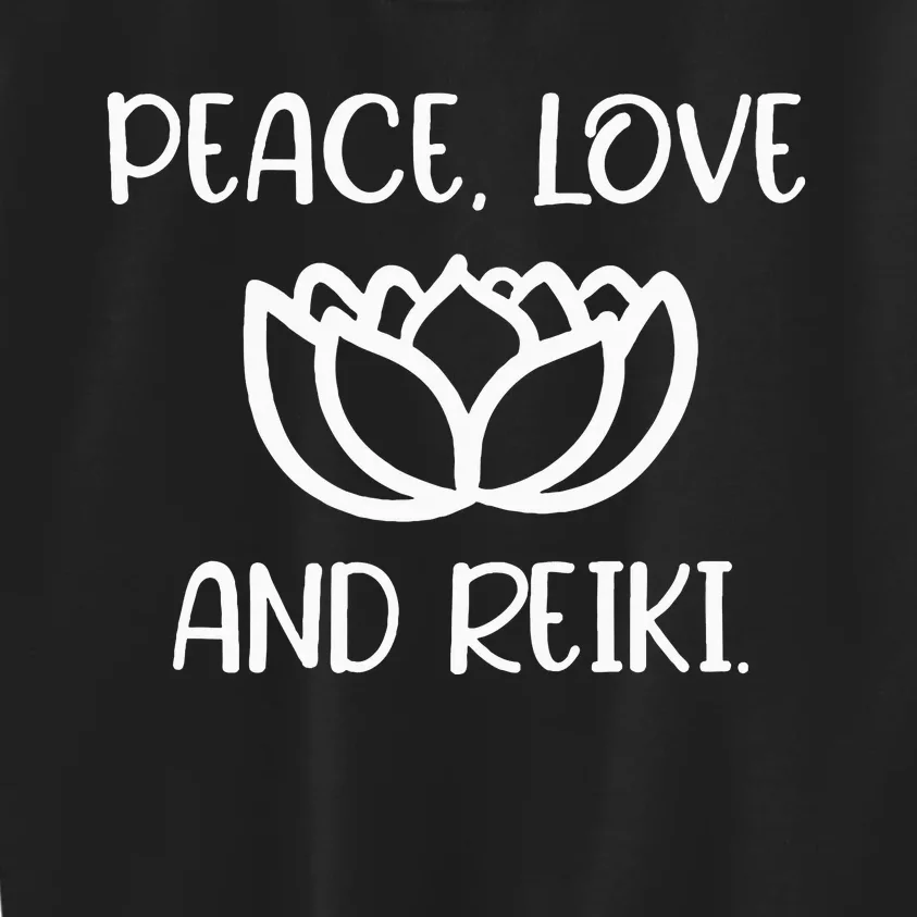 Lotus Peace Love Reiki Kids Sweatshirt